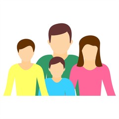 The family icon of flat style. Modern design. Vector Illustration.
