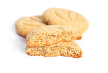 Cookies with amaranth. Isolated on white background