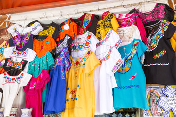 Crafts in typical Mexican market.