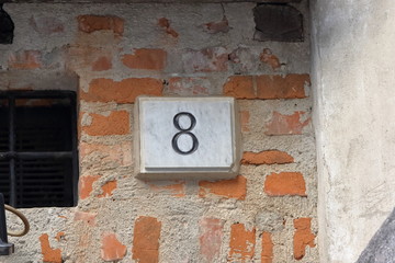 8 numero civico casa, simbolo 