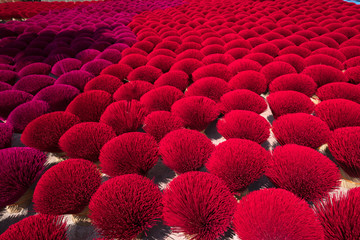 Incense sticks drying outdoor in north of Vietnam