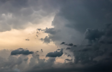 Naklejka na ściany i meble Sky texture background during a thunderstorm
