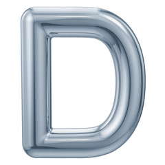 English metallic letter D, 3D rendering