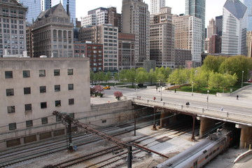 Obraz premium Estación de tren en Chicago, Estados Unidos.