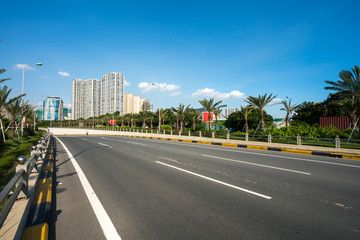 Road and buildings at Hanoi city, Thang Long highway
