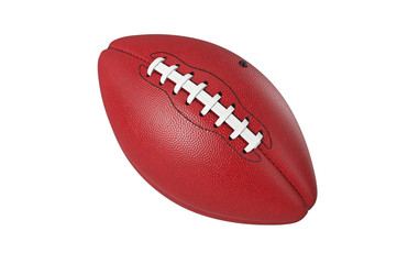 Football american, leather red brown ball equipment. 3D rendering