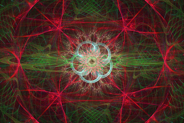 Abstrct Digital Artwork. The theme of flora and flowers. Fantasy Floral pattern.  Technologies of fractal graphics.