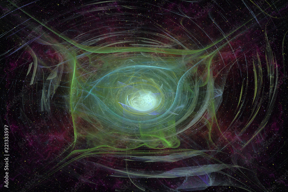 Fototapete abstrct digital artwork. the theme of the cosmos and the universe. the origin of life in interstella
