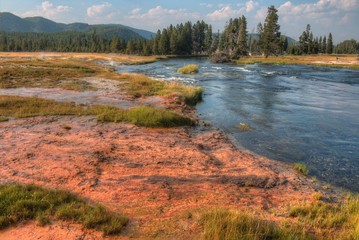 Fototapeta na wymiar Yellowstone is a Popular National Park in Montana, Wyoming, and Idaho