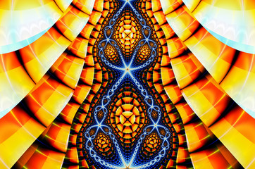 Abstrct Digital Artwork. Floral psychedelic pattern. Technologies of fractal graphics.