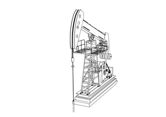 outline oil pumpjack vector