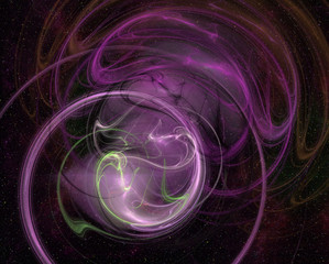 Obraz premium Abstrct Digital Artwork. The theme of the cosmos and the universe. Supernova explosion with Plasma filaments against the background of starry space. Technologies of fractal graphics.