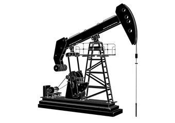 silhouette  oil pumpjack vector