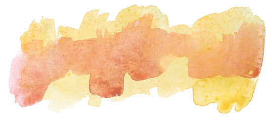 Obraz premium watercolor stain blurring of paint on paper yellow orange