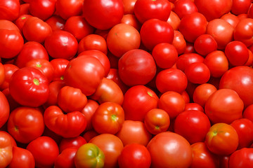 Obraz premium Tomatoes texture. Fresh juicy red tomatoes