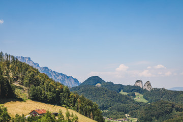 Fototapeta na wymiar Idyllic mountain scenery in Hallein, Salzburg