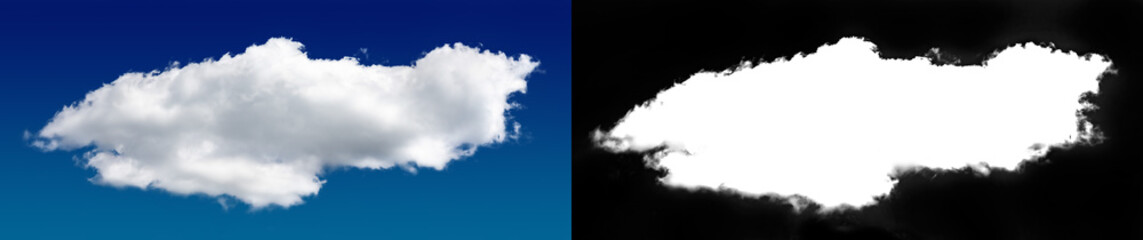 Cloud in the sky. A halftone clipping mask