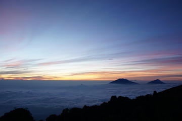 sunrise on Mount Sindoro is really beautiful