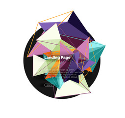 Polygonal geometric design, abstract shape made of triangles, trendy background