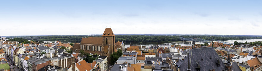 Fototapeta na wymiar Aerial panorama of Old Town with Cathedral in Torun, Poland