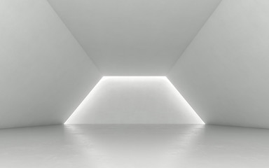 Blank space interior concrete wall with light. 3d render
