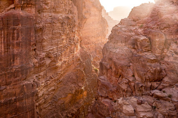 Mountain canyon near siq al-barid in Jordan