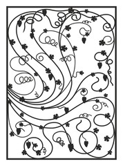 Forged modules, vine leaves ornament, vine, window grates isolated on white background