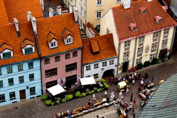 View from above to Riga on the summer day.Latvia.The Baltic States.