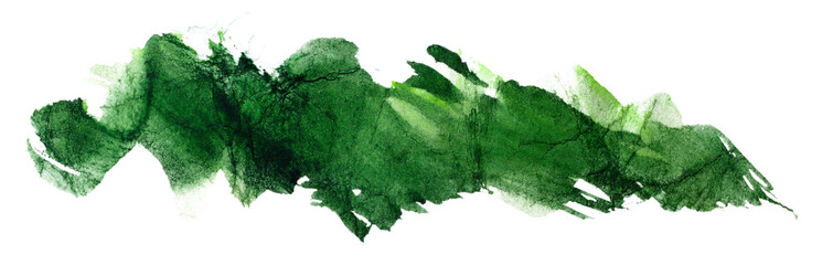 abstraction of a blot of a water color green dark saturated