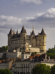 Fototapeta na wymiar Beautiful French castle with 4 towers