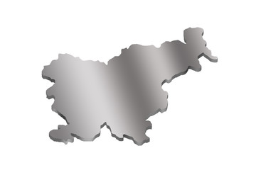3 d map of Slovenia with a metal gradient