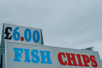 fish & chips sign in england
