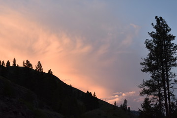 sunset in the mountains