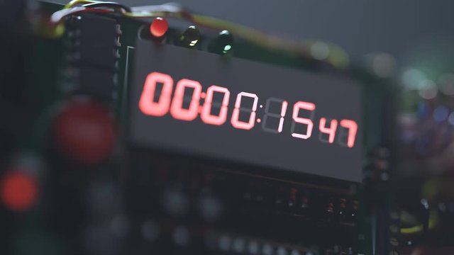 Dynamite bomb with digital timer countdown. Zero at the end. Terrorism.