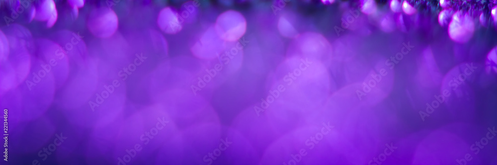 Wall mural violet bokeh on a black background. defocused. abstract background for your design. free space for t