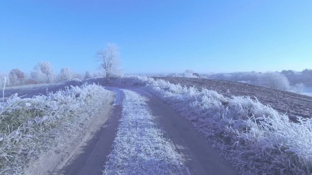 Driving on country road - POV