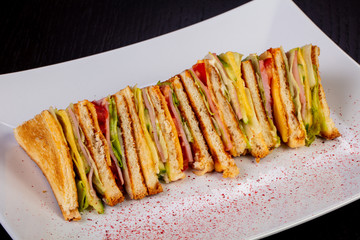 Delicious ham sandwiches