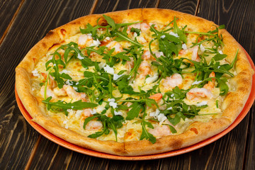 Pizza with prawn