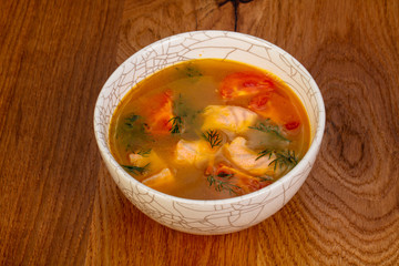 Fish soup with salmon