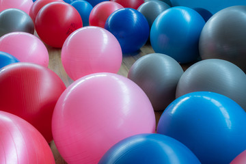 Fototapeta na wymiar Colorful exercise balls