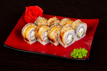 Japanese roll with eel