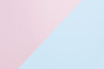Flat lay soft pink and light blue pastel color paper geometric background, minimal concept. Design...