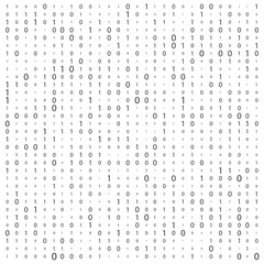 Background With Digits On Screen. binary code zero one matrix white background. banner, pattern, wallpaper. Abstract Matrix Background. Binary Computer Code. Coding. Hacker concept. Vector Background