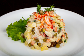 Salad with prawn