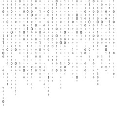 Background With Digits On Screen. binary code zero one matrix white background. banner, pattern, wallpaper. Abstract Matrix Background. Binary Computer Code. Coding. Hacker concept. Vector Background - obrazy, fototapety, plakaty