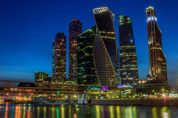 Obraz na płótnie Canvas Business center Moscow City evening view