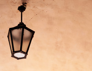 old street lamp on ceiling