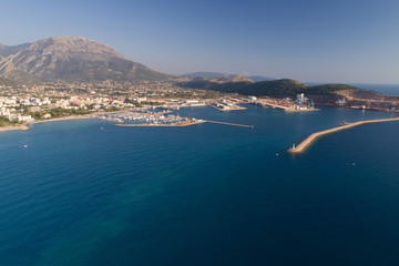 Aerial view of the city Bar and port