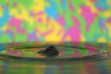 Fototapeta na wymiar Mixed colour water droplets photography 