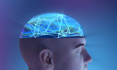 man with artificial brain